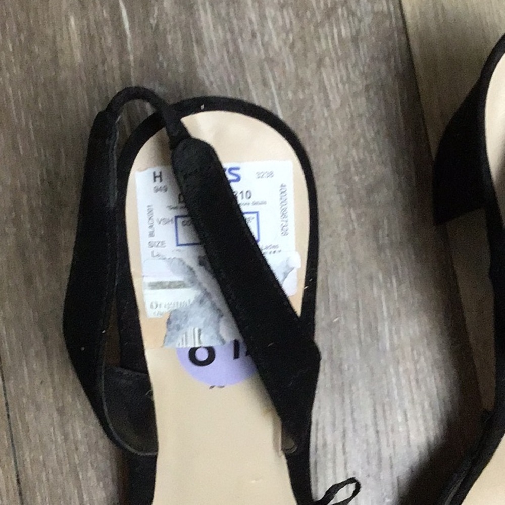 New Marc Fisher Black 3 inch block heels pointed toe sling backs size 8.5 - Picture 3 of 5